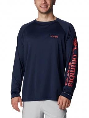 tricou cu maneci lungi, pentru sport pt. barbati Columbia Terminal Tackle LS Shirt albastru 1