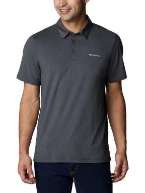 tricou cu guler pt. barbati Columbia Tech Trail Polo gri 1