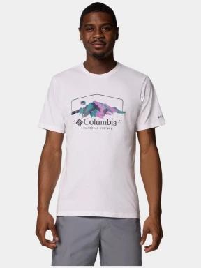 tricou cu maneci scurte pt. barbati Columbia Path Lake Graphic Tee II alb 1