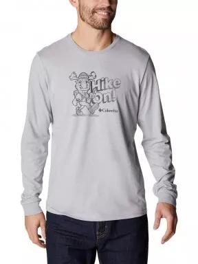 tricou cu maneci lungi pt. barbati Columbia Apres Lifestyle Graphic Long Sleeve gri 1