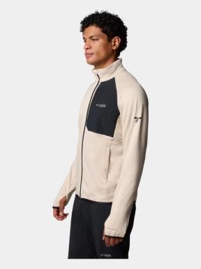 pulover polar pt. barbati Columbia Triple Canyon Grid Fleece FZ II nisip 3