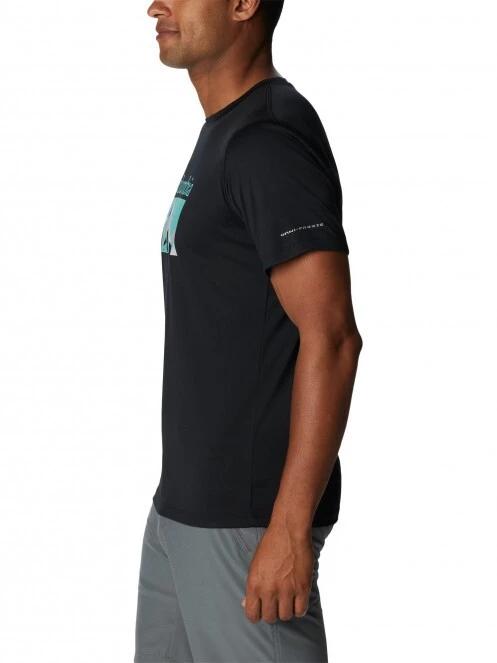 tricou pentru sport, cu maneci scurte pt. barbati Columbia Zero Rules Short Sleeve Graphic Shirt negru 3