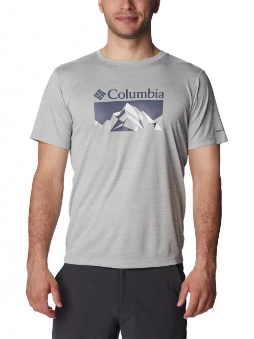tricou pentru sport, cu maneci scurte pt. barbati Columbia Zero Rules Short Sleeve Graphic Shirt gri 2