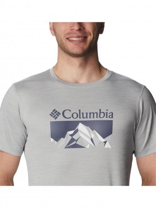 tricou pentru sport, cu maneci scurte pt. barbati Columbia Zero Rules Short Sleeve Graphic Shirt gri 5