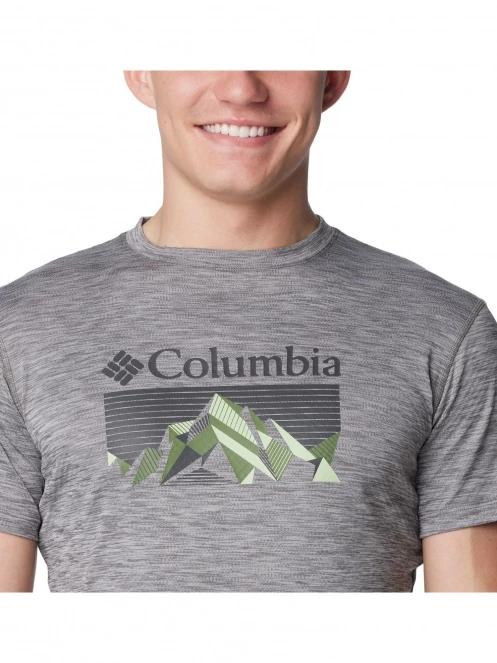 tricou pentru sport, cu maneci scurte pt. barbati Columbia Zero Rules Short Sleeve Graphic Shirt gri 5