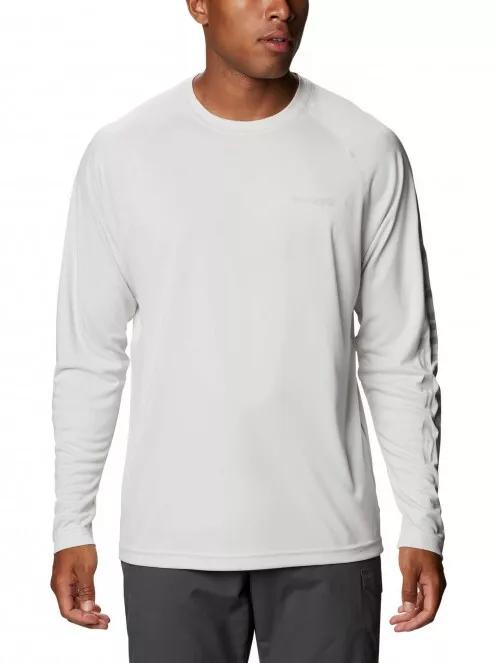 tricou cu maneci lungi, pentru sport pt. barbati Columbia Terminal Tackle Heather LS Shirt alb 2