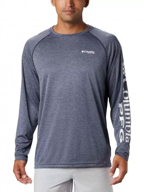 tricou cu maneci lungi, pentru sport pt. barbati Columbia Terminal Tackle Heather LS Shirt albastru 2