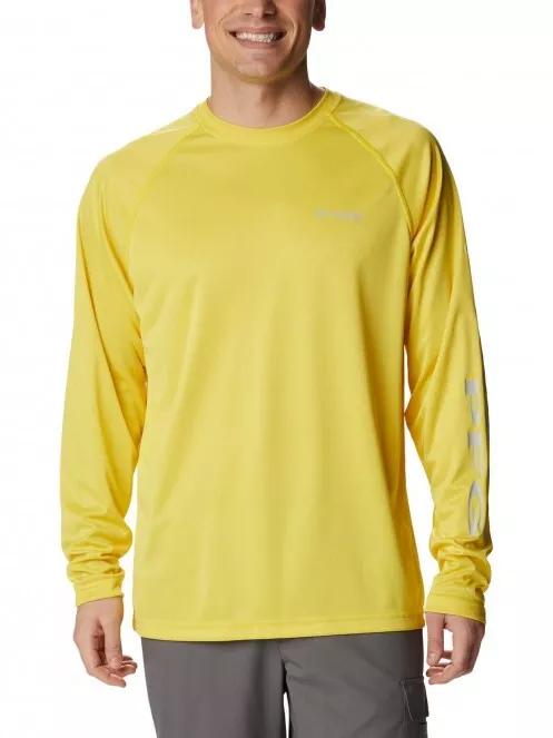tricou cu maneci lungi, pentru sport pt. barbati Columbia Terminal Tackle Heather LS Shirt galben 2