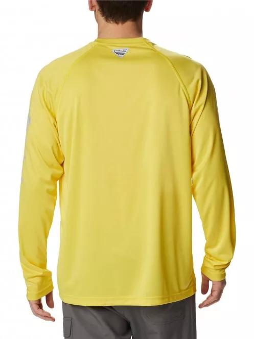 tricou cu maneci lungi, pentru sport pt. barbati Columbia Terminal Tackle Heather LS Shirt galben 3