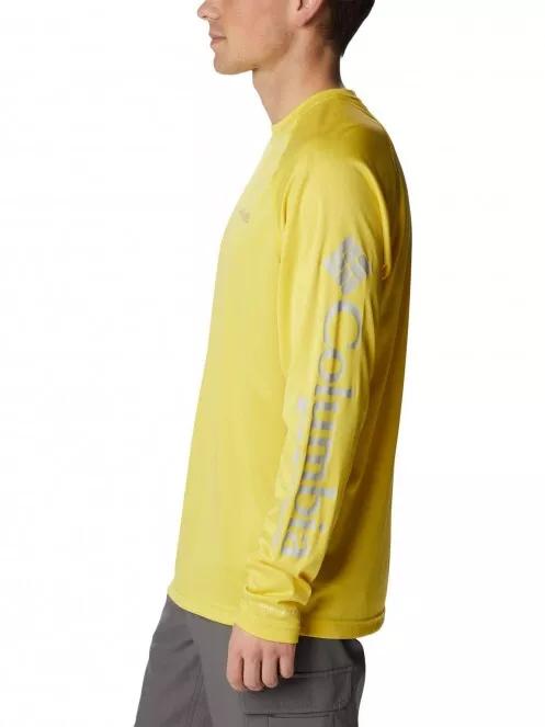 tricou cu maneci lungi, pentru sport pt. barbati Columbia Terminal Tackle Heather LS Shirt galben 4
