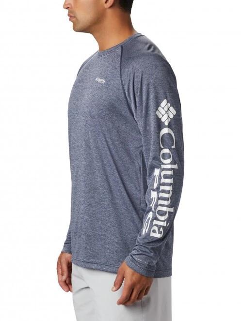 tricou cu maneci lungi, pentru sport pt. barbati Columbia Terminal Tackle Heather LS Shirt albastru 3