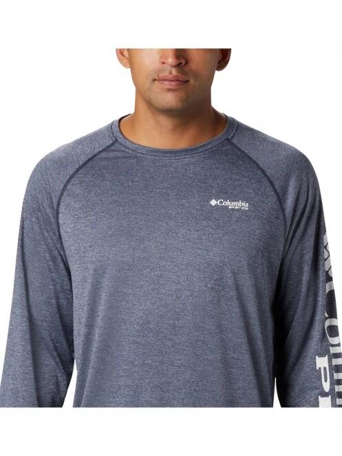 tricou cu maneci lungi, pentru sport pt. barbati Columbia Terminal Tackle Heather LS Shirt albastru 5