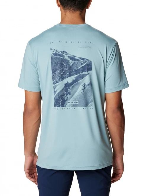 tricou pentru sport, cu maneci scurte pt. barbati Columbia Tech Trail Graphic Tee albastru 4