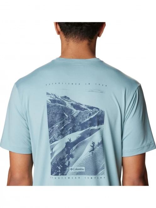 tricou pentru sport, cu maneci scurte pt. barbati Columbia Tech Trail Graphic Tee albastru 6