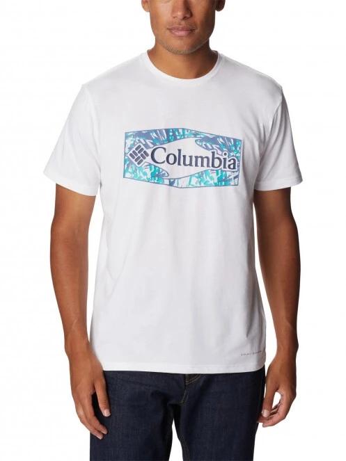 tricou pentru sport, cu maneci scurte pt. barbati Columbia Men'S Sun Trek Short Sleeve Graphic Tee alb 2