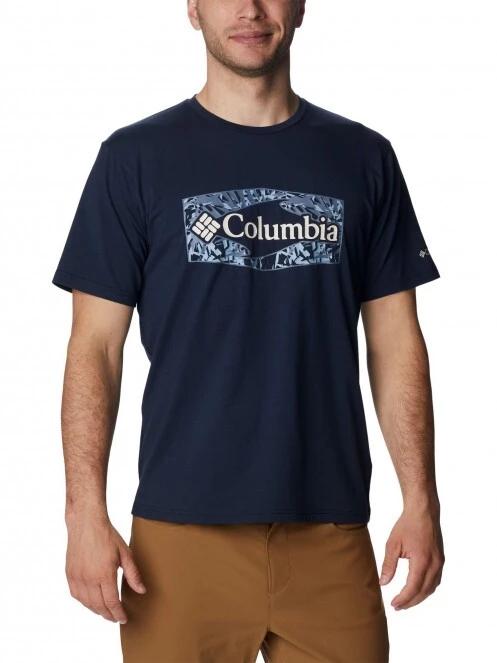 tricou pentru sport, cu maneci scurte pt. barbati Columbia Men'S Sun Trek Short Sleeve Graphic Tee albastru 2