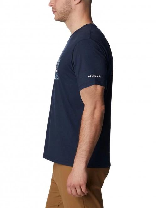 tricou pentru sport, cu maneci scurte pt. barbati Columbia Men'S Sun Trek Short Sleeve Graphic Tee albastru 3