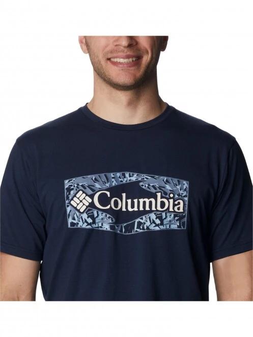 tricou pentru sport, cu maneci scurte pt. barbati Columbia Men'S Sun Trek Short Sleeve Graphic Tee albastru 5