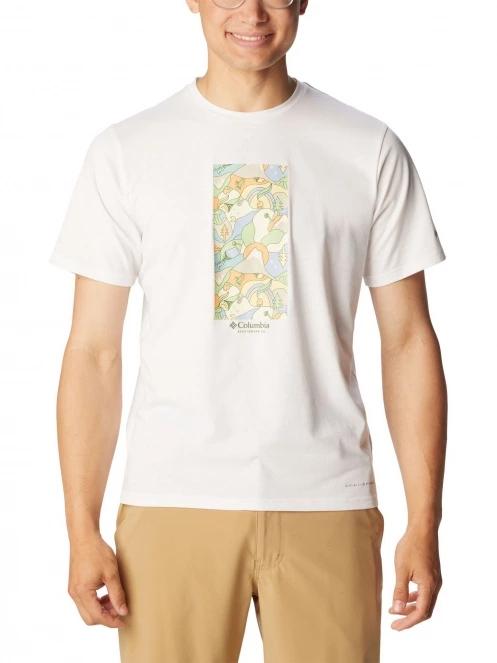 tricou pentru sport, cu maneci scurte pt. barbati Columbia Men's Sun Trek Short Sleeve Graphic Tee alb 2