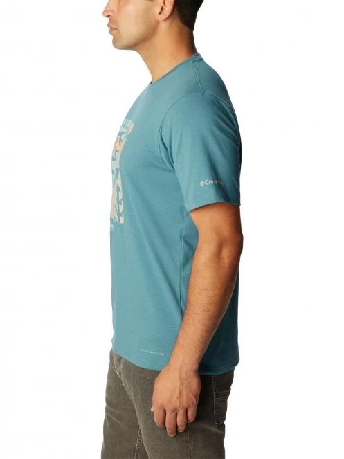 tricou pentru sport, cu maneci scurte pt. barbati Columbia Men's Sun Trek Short Sleeve Graphic Tee verde 3