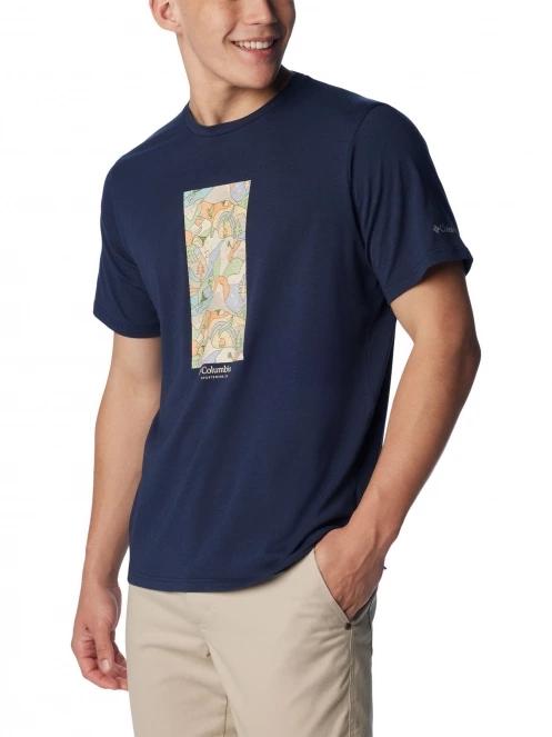 tricou pentru sport, cu maneci scurte pt. barbati Columbia Men's Sun Trek Short Sleeve Graphic Tee albastru 5