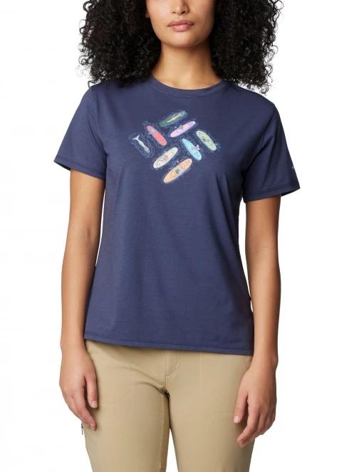 tricou cu maneci scurte pt. femei Columbia Sun Trek Short Sleeve Graphic Tee albastru 2