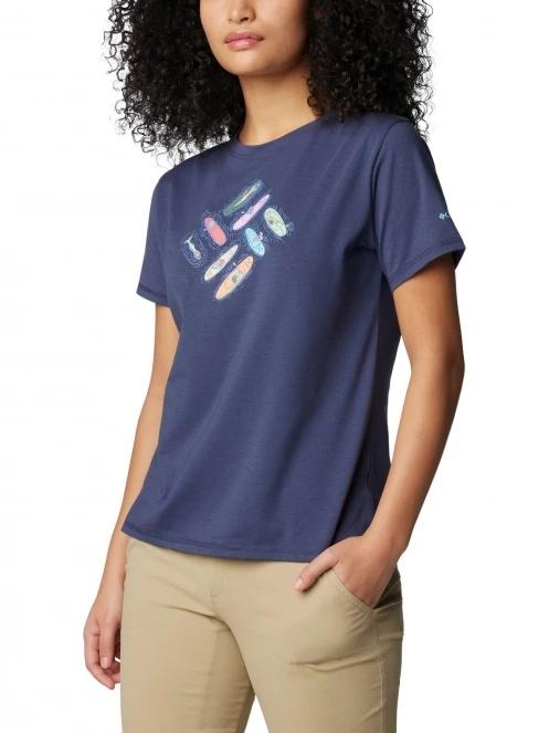 tricou cu maneci scurte pt. femei Columbia Sun Trek Short Sleeve Graphic Tee albastru 5
