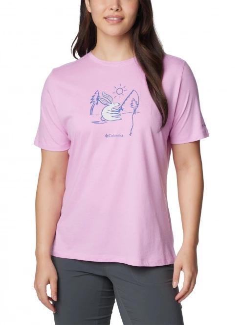 tricou cu maneci scurte pt. femei Columbia Bluebird Day Relaxed Crew Neck roz 2
