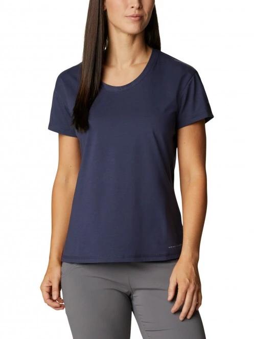 tricou cu maneci scurte pt. femei Columbia Sun Trek SS Tee albastru inchis 2