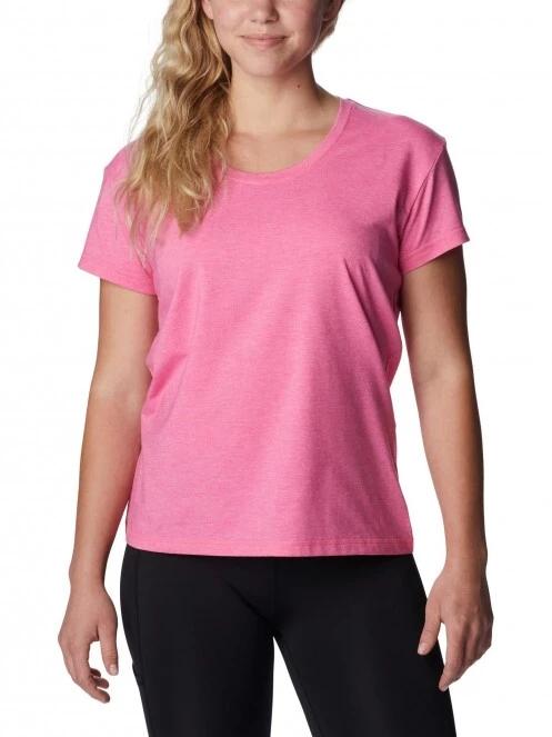 tricou cu maneci scurte pt. femei Columbia Sun Trek SS Tee magenta 2