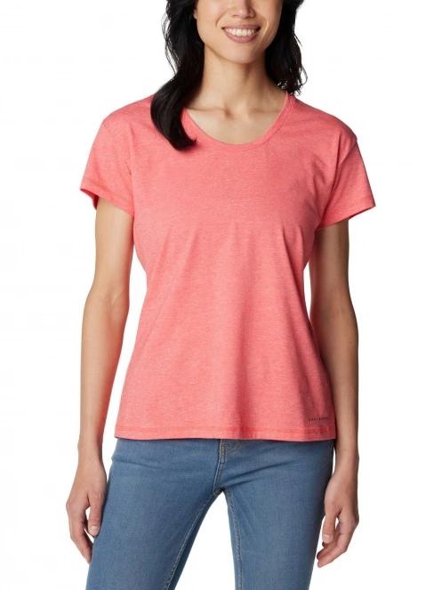 tricou pentru sport, cu maneci scurte pt. femei Columbia Sun Trek Short Sleeve Tee rosu 2