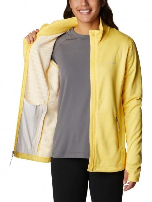 pulover polar pt. femei Columbia W Park View Grid Fleece Full Zip galben 3