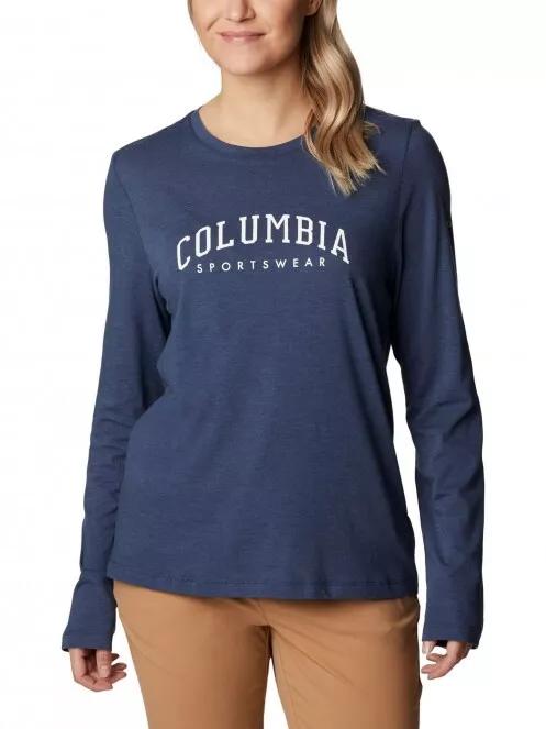 tricou cu maneci lungi pt. femei Columbia Columbia Trek Relaxed LS Tee albastru 2