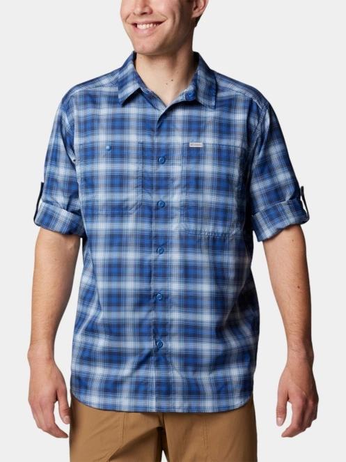 camasa de drumetie pt. barbati Columbia Silver Ridge Utility Lite Plaid Long Sleeve Shirt albastru 5
