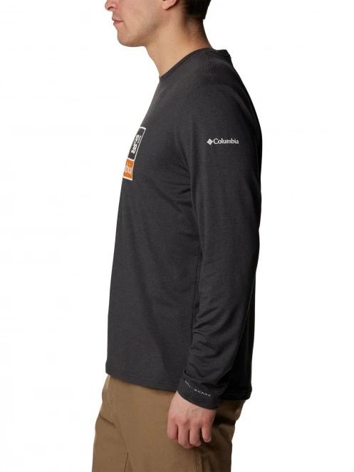 tricou cu maneci lungi, pentru sport pt. barbati Columbia Tech Trail Long Sleeve Graphic negru 3