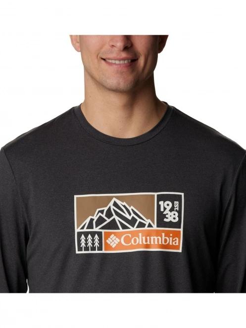 tricou cu maneci lungi, pentru sport pt. barbati Columbia Tech Trail Long Sleeve Graphic negru 5