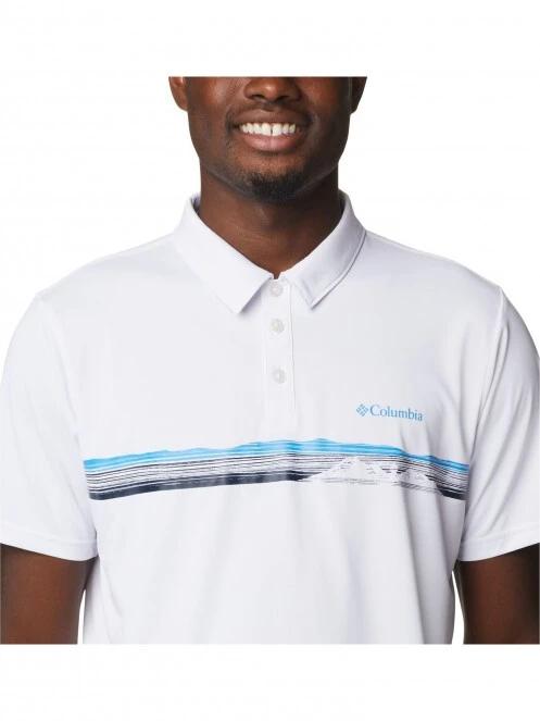 tricou cu guler pt. barbati Columbia Columbia Hike Novelty Polo alb 5
