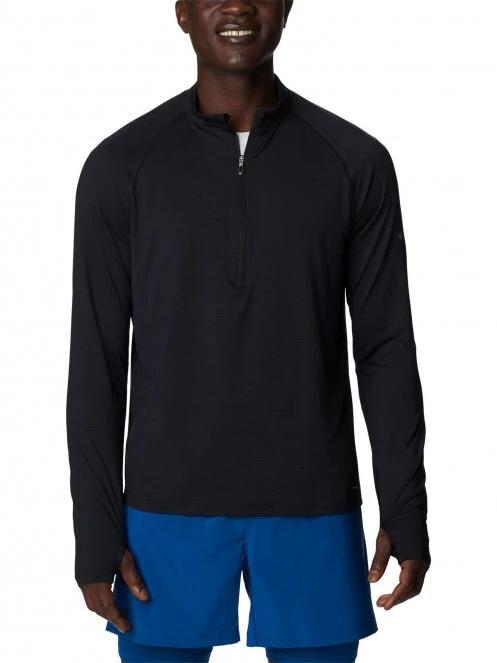 pulover polar pt. barbati Columbia M Endless Trail 1/2 Zip Mesh Long Sleeve negru 2