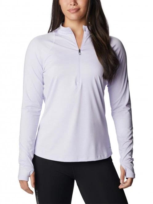 tricou cu maneci lungi, pentru sport pt. femei Columbia W Endless Trail 1/2 Zip Mesh Long Sleeve violet 2