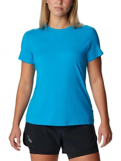 tricou pentru sport, cu maneci scurte pt. femei Columbia W Endless Trail Running Tech Tee albastru 2