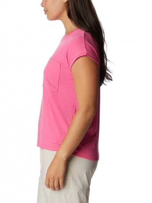 tricou cu maneci scurte pt. femei Columbia Boundless Trek Short Sleeve Tee roz 3