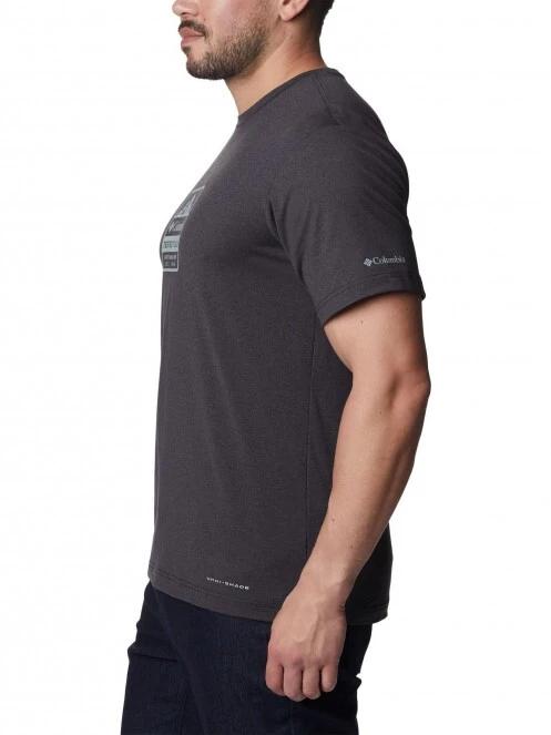 tricou pentru sport, cu maneci scurte pt. barbati Columbia Tech Trail Front Graphic SS Tee negru 3