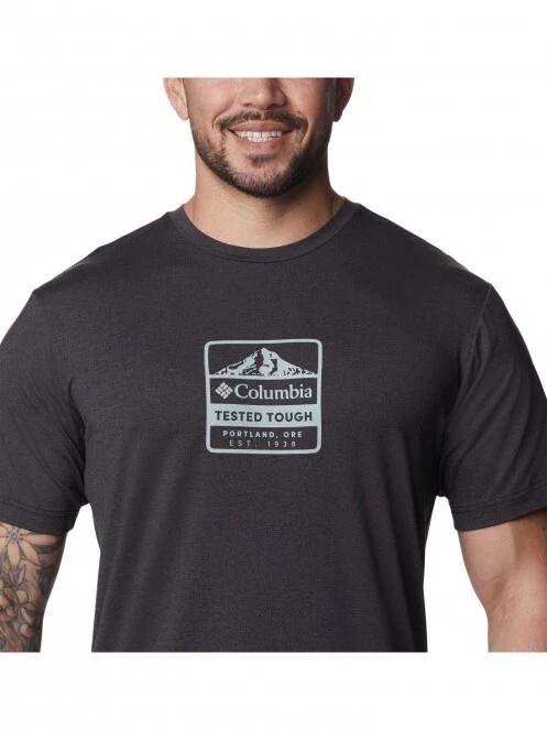 tricou pentru sport, cu maneci scurte pt. barbati Columbia Tech Trail Front Graphic SS Tee negru 5