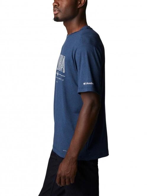 tricou pentru sport, cu maneci scurte pt. barbati Columbia Tech Trail Front Graphic SS Tee albastru 3