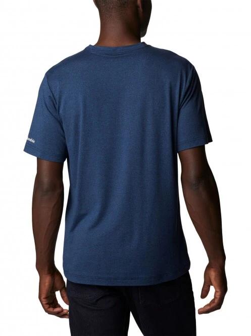 tricou pentru sport, cu maneci scurte pt. barbati Columbia Tech Trail Front Graphic SS Tee albastru 4