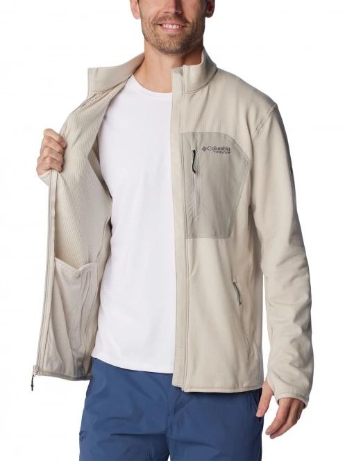 pulover polar pt. barbati Columbia Triple Canyon Grid Fleece Full Zip nisip 6
