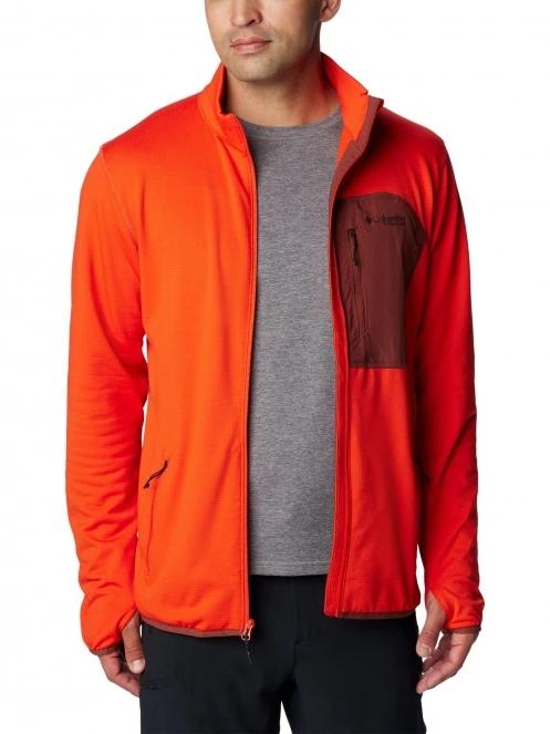 pulover polar pt. barbati Columbia Triple Canyon Grid Fleece Full Zip portocaliu 5