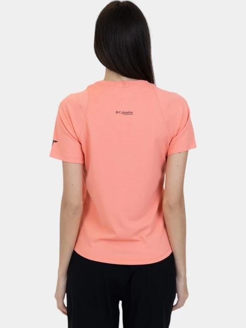tricou pentru sport, cu maneci scurte pt. femei Columbia Summit Valley Short Sleeve Crew rosu 4