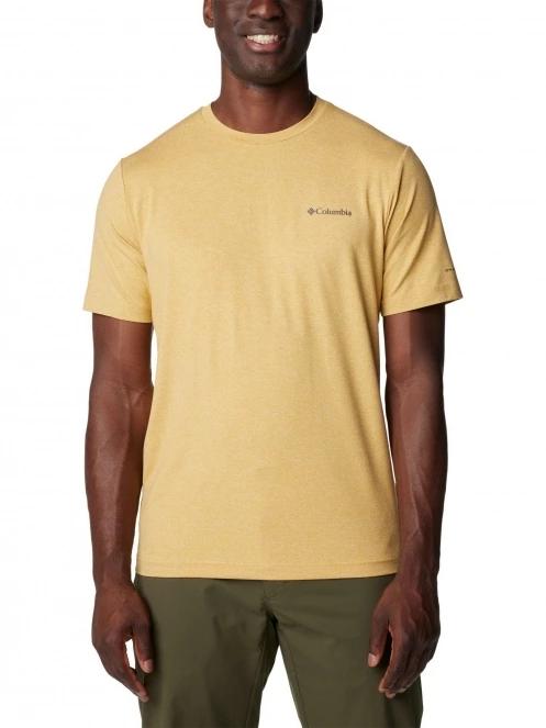 tricou pentru sport, cu maneci scurte pt. barbati Columbia Tech Trail Crew Neck II galben 2