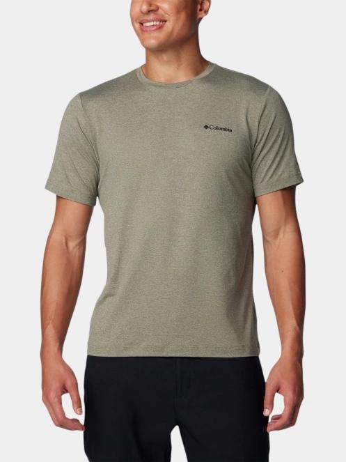 tricou pentru sport, cu maneci scurte pt. barbati Columbia Tech Trail Crew Neck II verde 2
